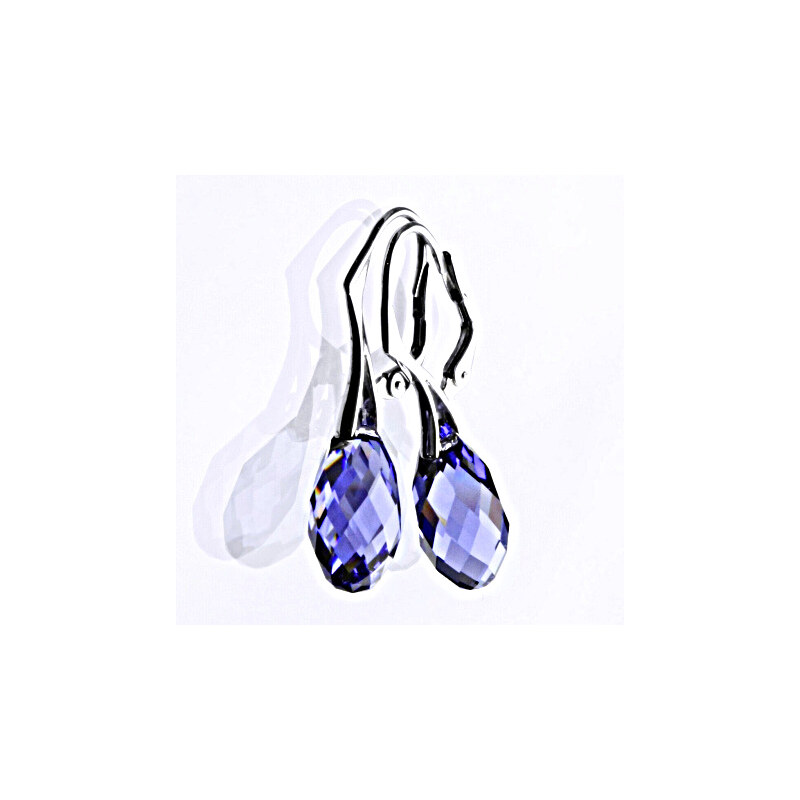 Čištín s.r.o. Stříbrné náušnice se Swarovski krystaly tanzanit