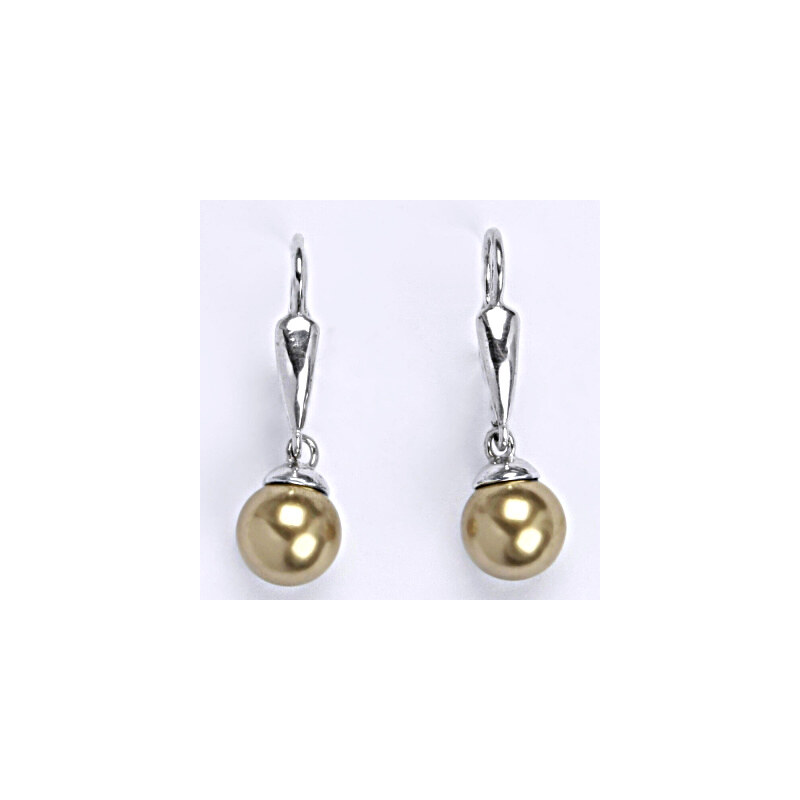 Čištín s.r.o. Stříbrné náušnice se Swarovski perlou bronze 8 mm,