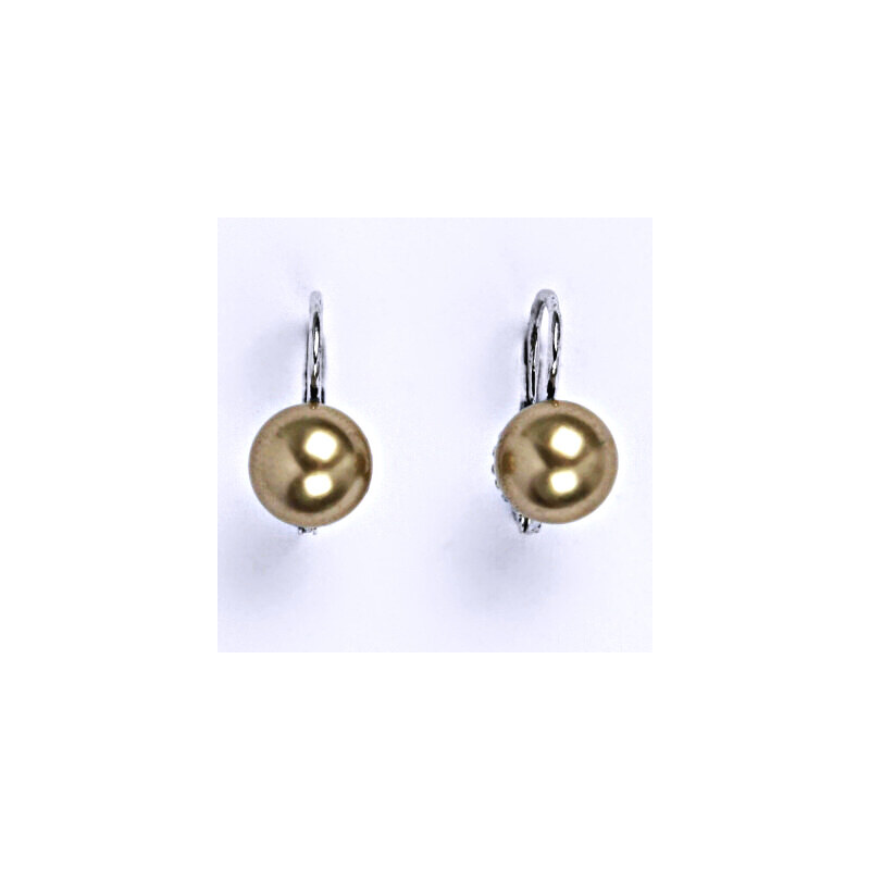 Stříbrné náušnice se Swarovski perlou bronze pearl 8 mm, 15945418