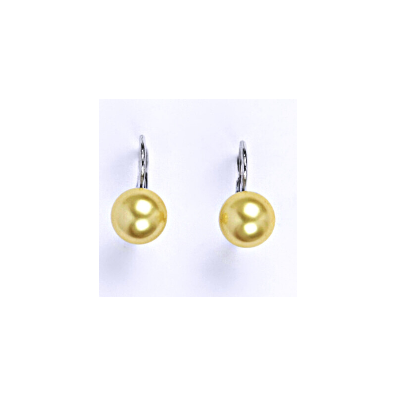Stříbrné náušnice se Swarovski perlou gold 8 mm, NK 1183 15945420