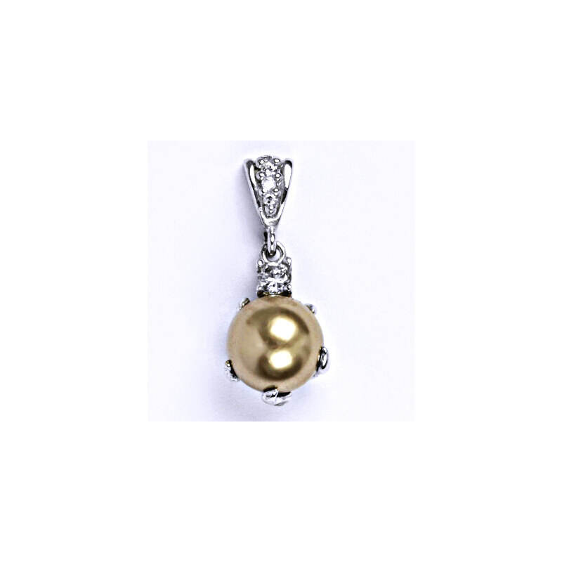 Čištín s.r.o. Přívěšek stříbrný šperk, Swarovski perla bronze P