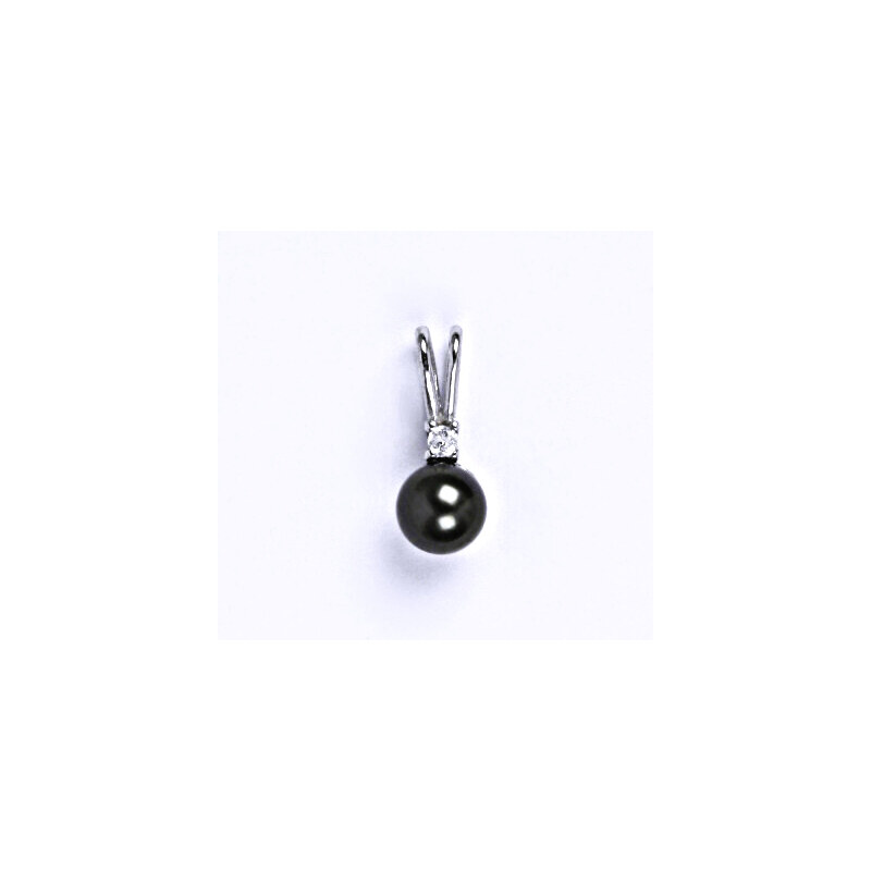 Čištín s.r.o. Stříbrný přívěšek se Swarovski black perlou 6 mm,