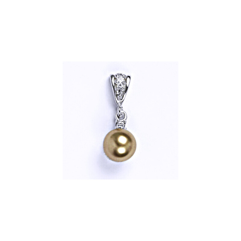 Stříbrný přívěšek se Swarovski bronze perlou 8 mm, P 15945432