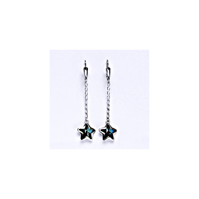 Čištín s.r.o. Stříbrné náušnice se Swarovski krytalem bermuda