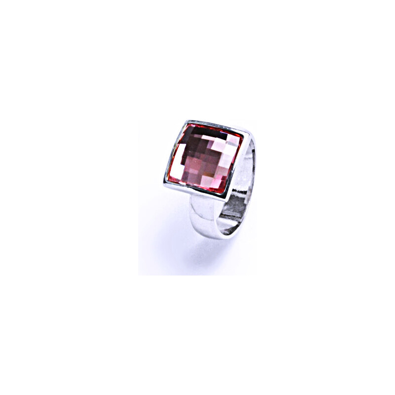 Čištín s.r.o. Stříbrný prsten s krystalem Swarovski (Light Rose