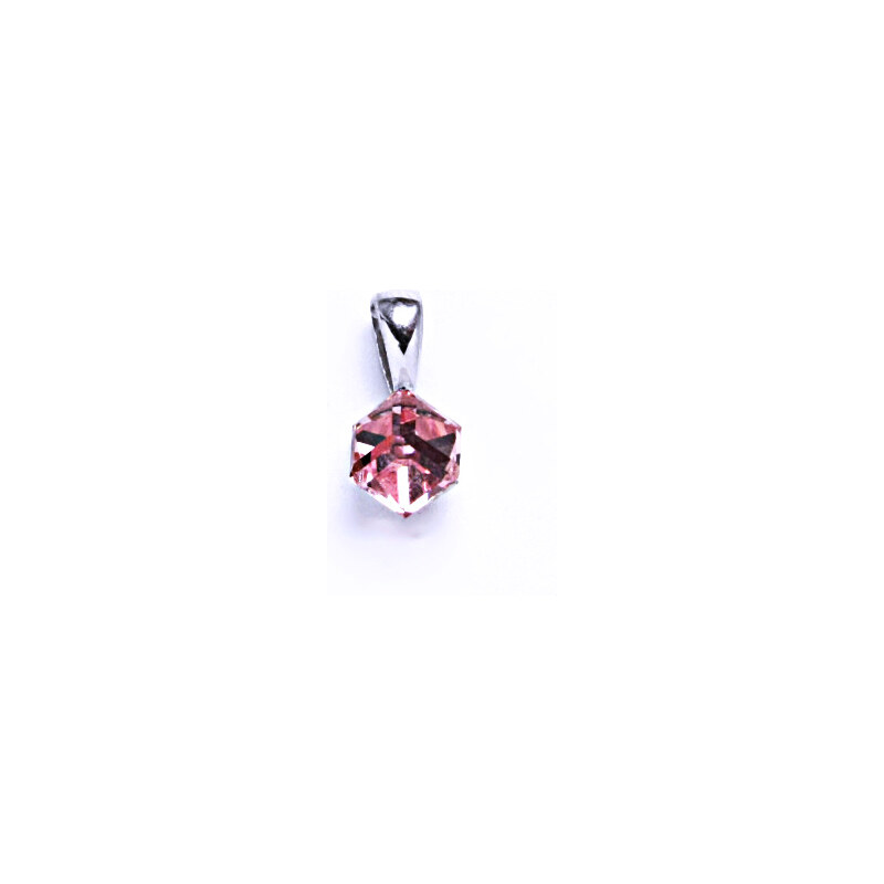 Čištín s.r.o. Přívěsek s krystalem Swarovski (Light Rose 6x6 mm