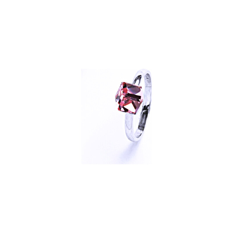 Čištín s.r.o. Stříbrný prsten s krystalem Swarovski (Light Rose