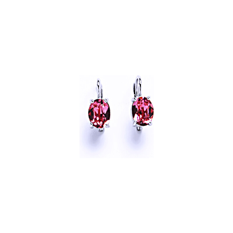 Čištín s.r.o. Naušnice na klapku s krystalem Swarovski ( Rose
