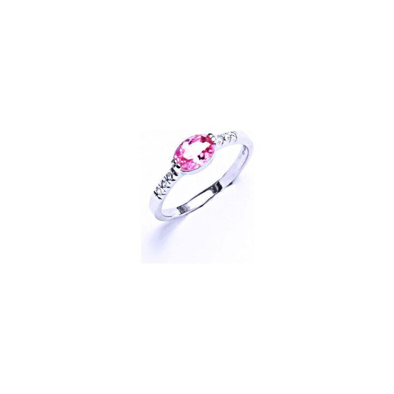 Čištín s.r.o. Zlatý prsten , pink zirkon, bílé i žluté zlato -