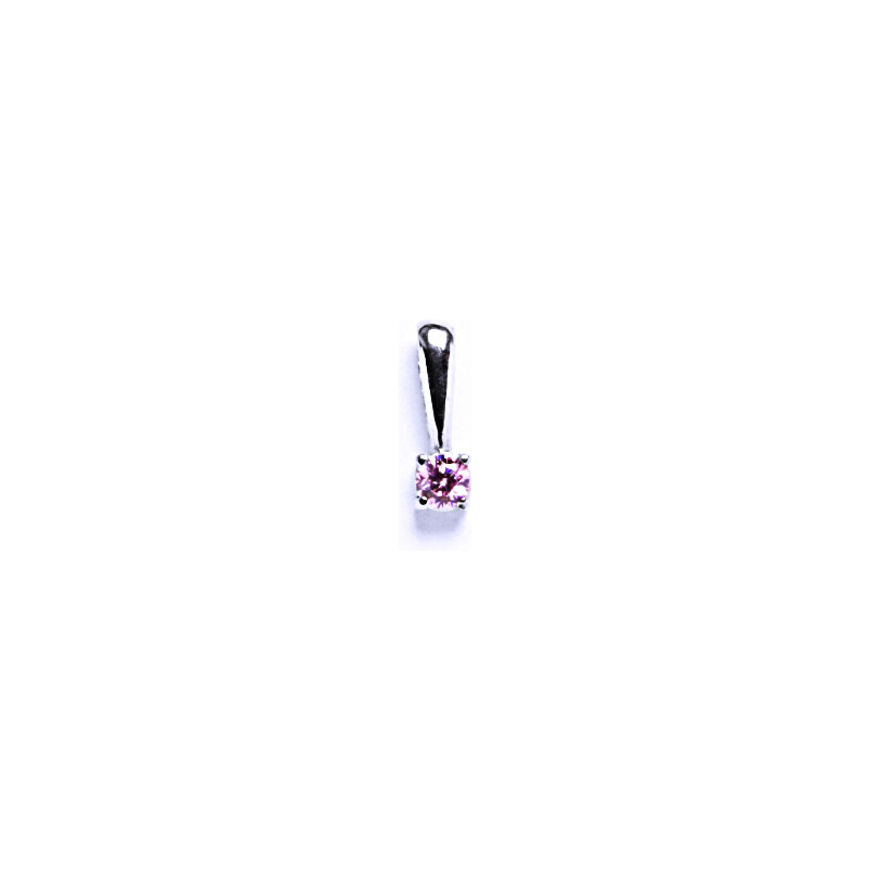 Čištín s.r.o. Stříbrný přívěsek , pink zirkon - VP 16