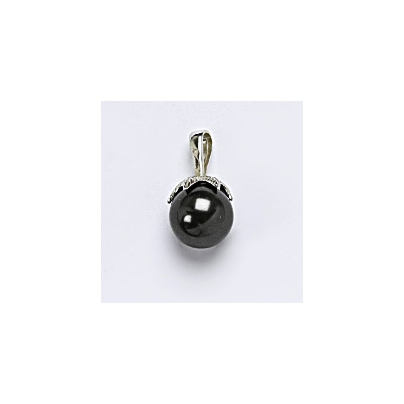 Čištín s.r.o. Swarovski perly 10 mm black přívěsek stříbro, P 1348