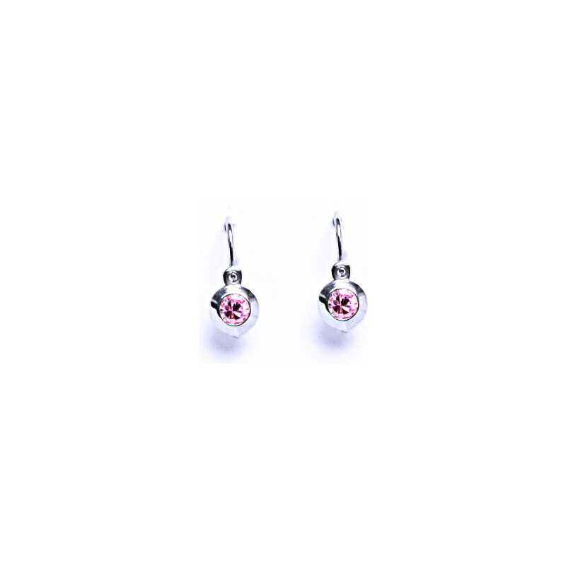 Čištín s.r.o. Stříbrné naušnice s pink zirkony NK 1319