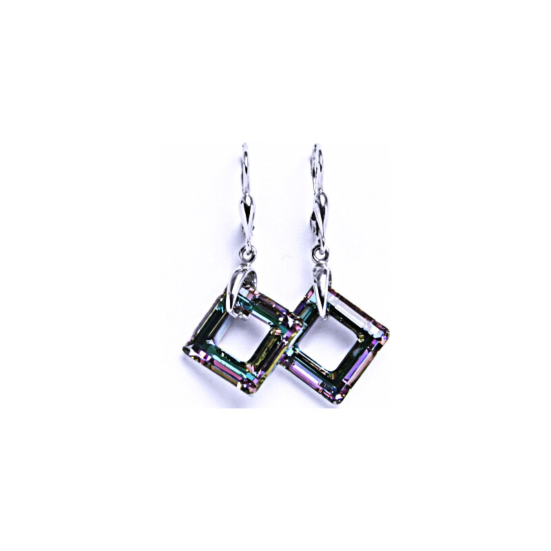 Čištín s.r.o. Stříbrné naušnice s krystaly Swarovski (barva