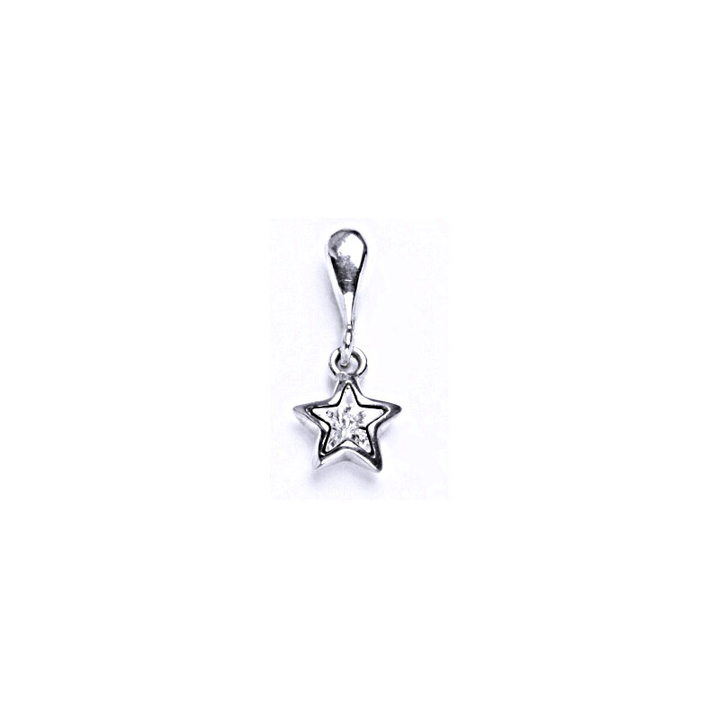 Čištín s.r.o. Stříbrný přívěšek hvězdička ,Swarovski krystal