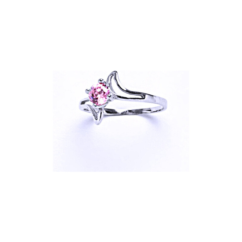 Stříbrný prsten , růžový zirkon - T 1165 15945886