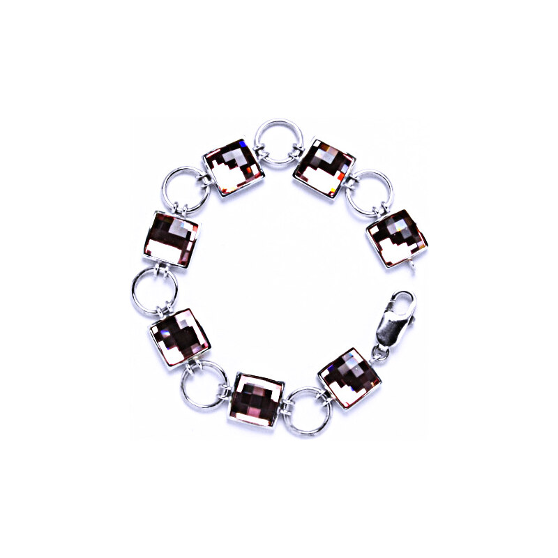 R 1305 Náramek stříbrný s krystalem Swarovski light rose 15945933