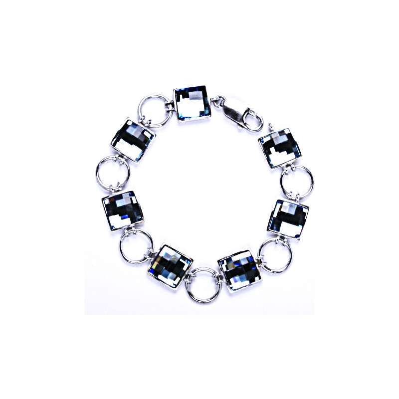 R 1305 Náramek stříbrný s krystalem Swarovski akvamarín 15945934