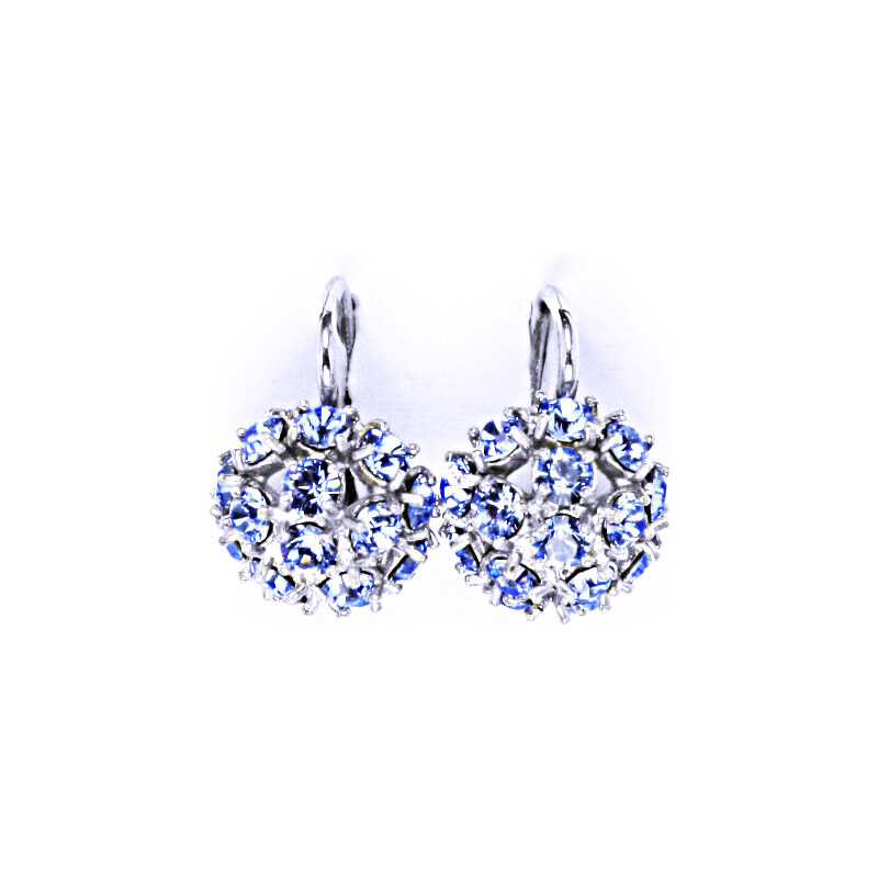 Čištín s.r.o. Náušnice stříbrné půlkoule s krystalem Swarovski