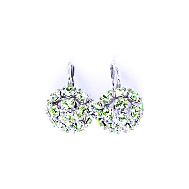 Čištín s.r.o. Náušnice stříbrné půlkoule s krystalem Swarovski
