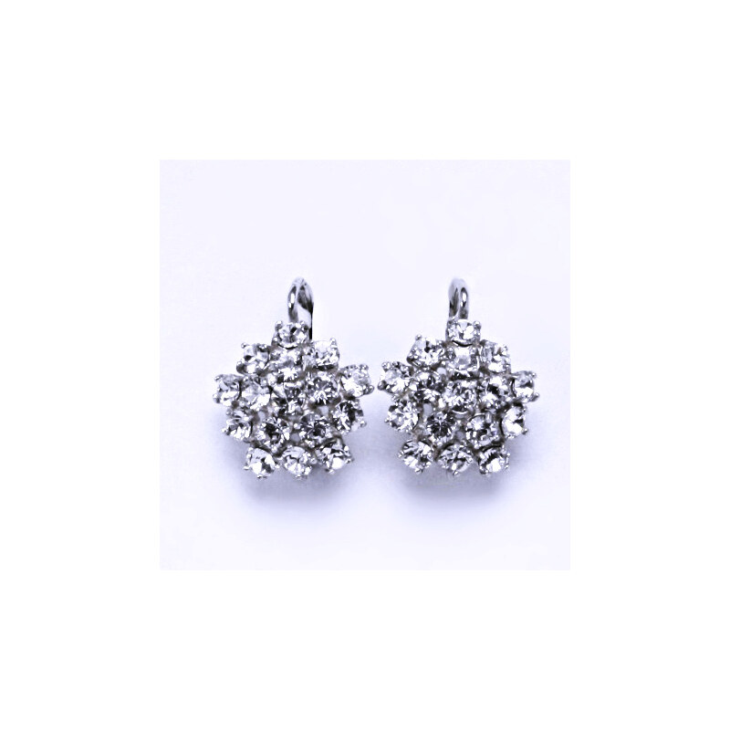 Čištín s.r.o. Naušnice s krystaly Swarovski krystal čirý květy