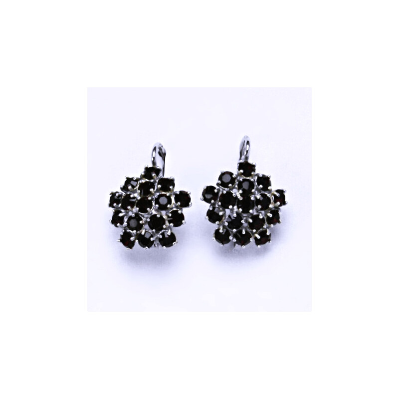 Čištín s.r.o. Naušnice s krystaly Swarovski granat květy NK 1342