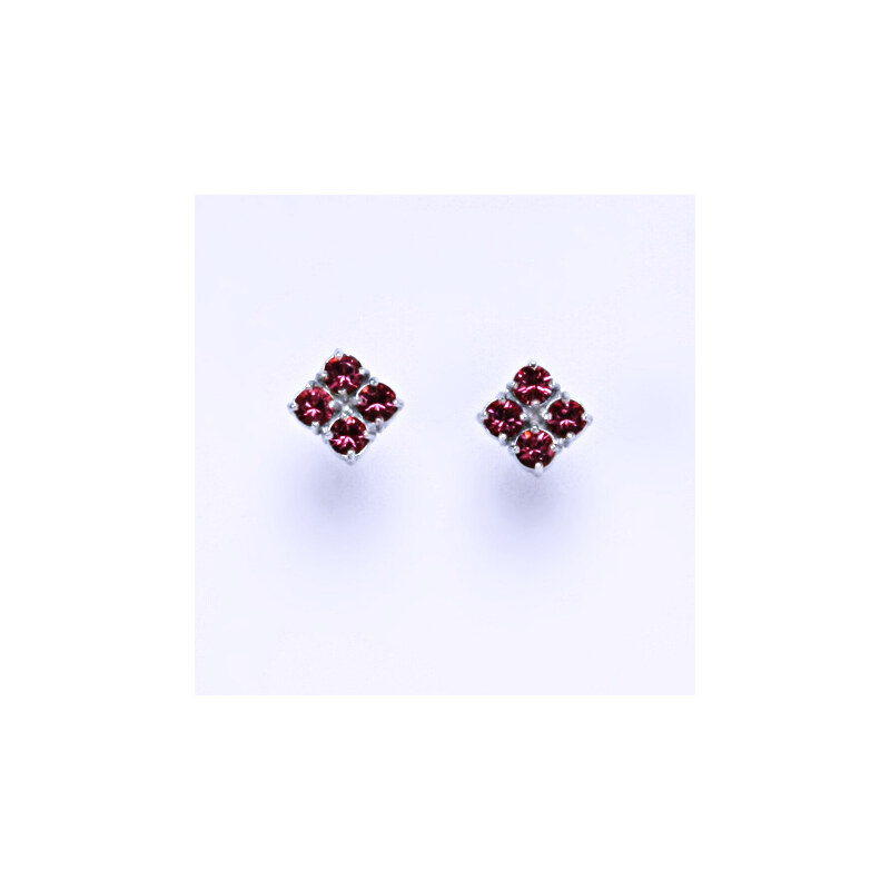 Čištín s.r.o. Náušnice stříbrné s krystaly Swarovski Rose NŠ