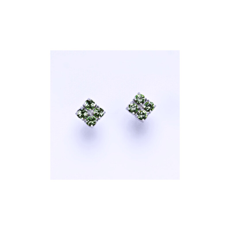 Čištín s.r.o. Náušnice stříbrné s krystaly Swarovski Chryzolit