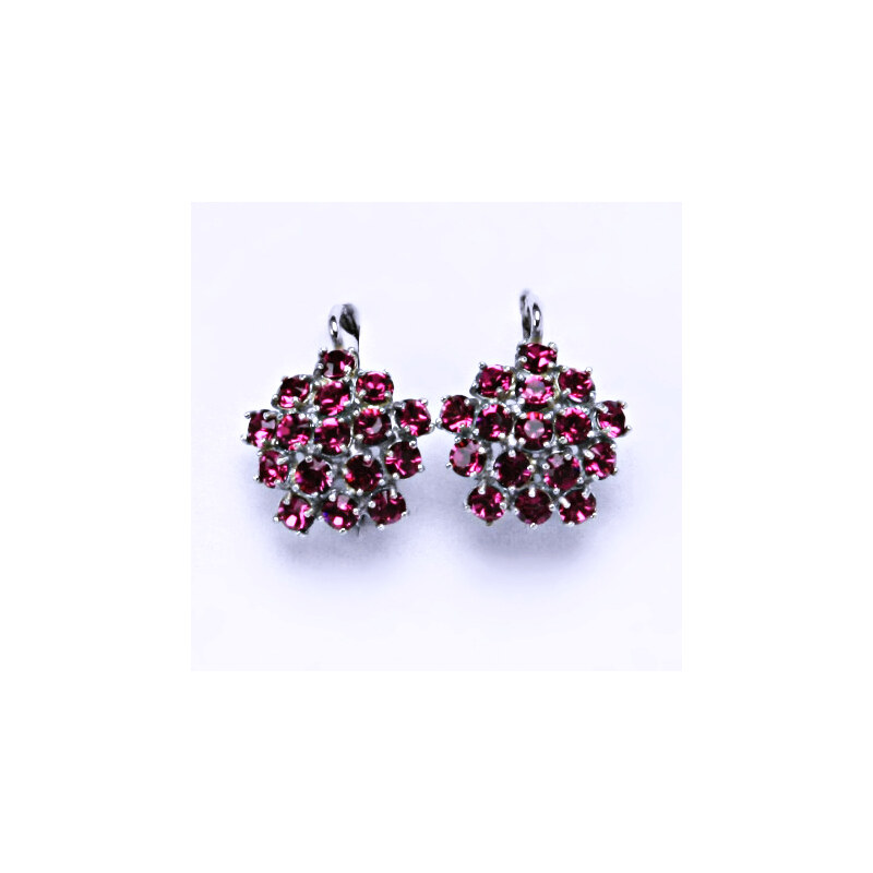 Čištín s.r.o. Naušnice s krystaly Swarovski Fuchsie květy NK