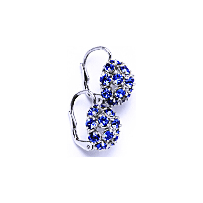 Čištín s.r.o. Náušnice stříbrné půlkoule s krystalem Swarovski
