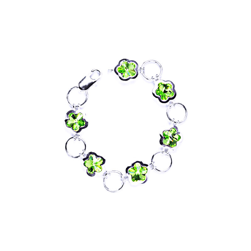 Čištín s.r.o. Stříbrný náramek s krystaly Swarovski (peridot), R