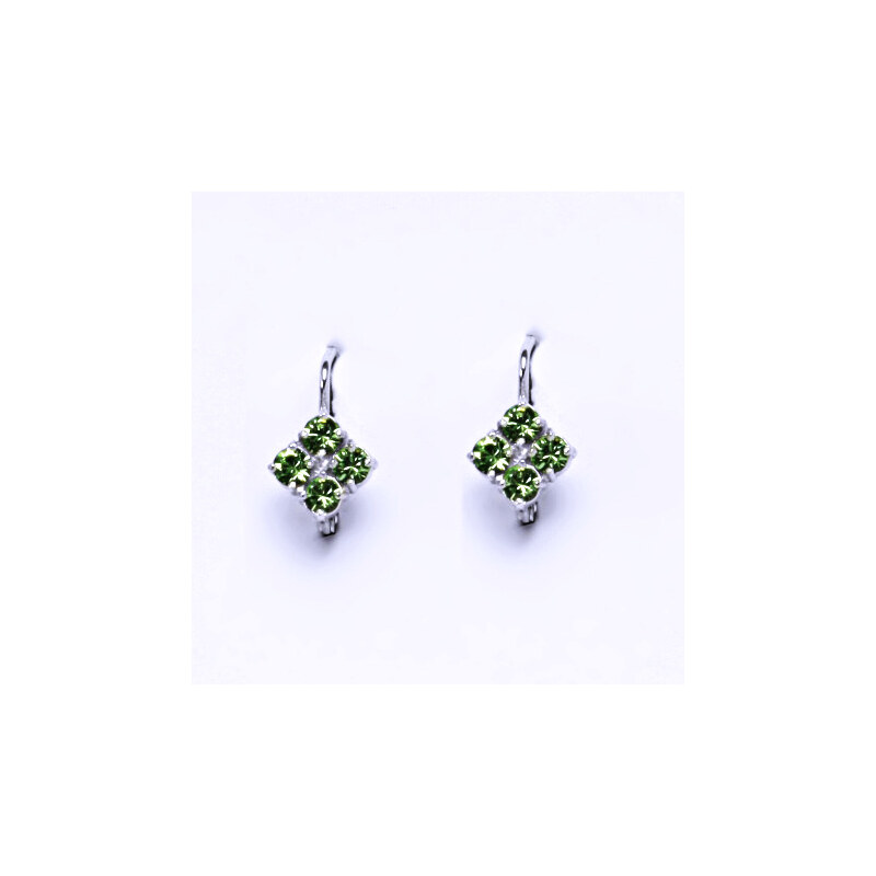 Čištín s.r.o. Náušnice stříbrné s krystaly Swarovski Peridot,