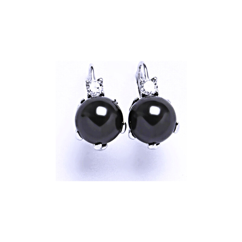 Čištín s.r.o. Swarovski perly 10 mm black naušnice patent