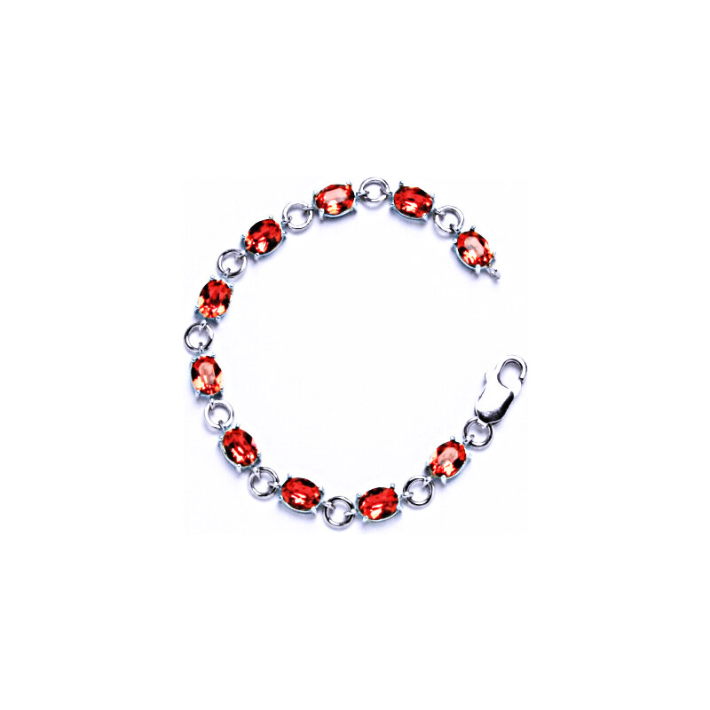 Čištín s.r.o. Stříbrný náramek s krystaly Swarovski padparadscha