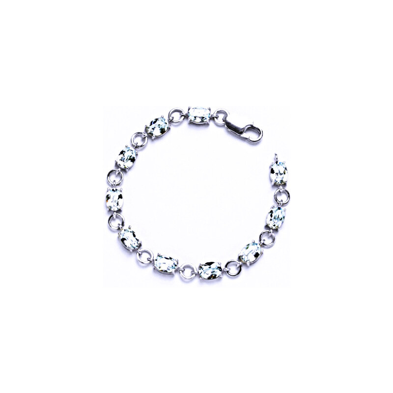 Čištín s.r.o. Stříbrný náramek s krystaly Swarovski light azore,