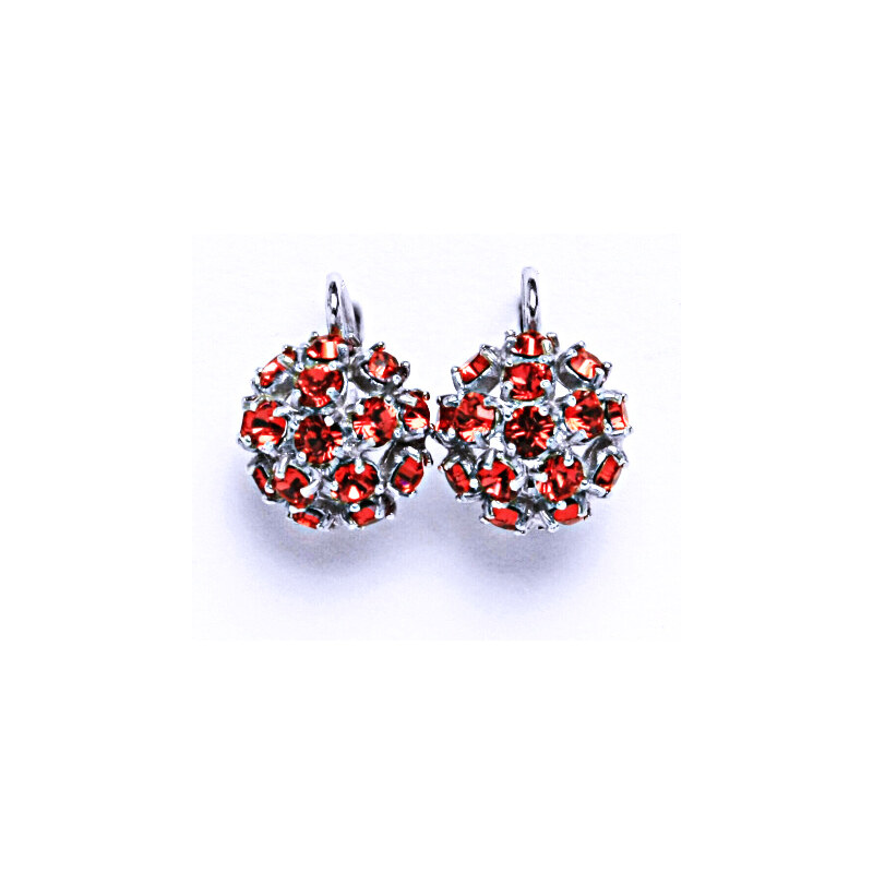 Čištín s.r.o. Náušnice stříbrné půlkoule s krystalem Swarovski