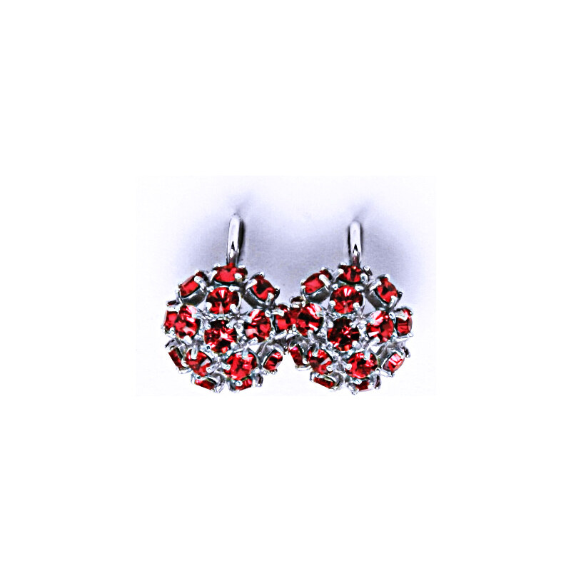 Čištín s.r.o. Náušnice stříbrné půlkoule s krystalem Swarovski