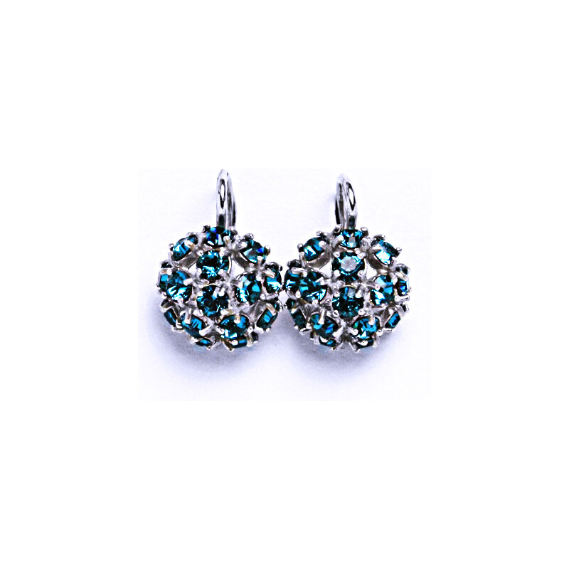 Čištín s.r.o. Náušnice stříbrné půlkoule s krystalem Swarovski