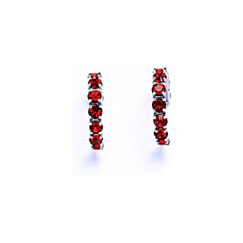 Náušnice stříbrné s krystaly Swarovski Light Siam, 15946043