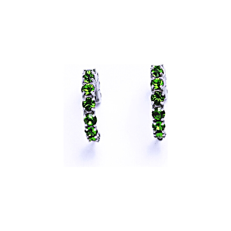 Náušnice stříbrné s krystaly Swarovski Fern Green,šperky 15946045