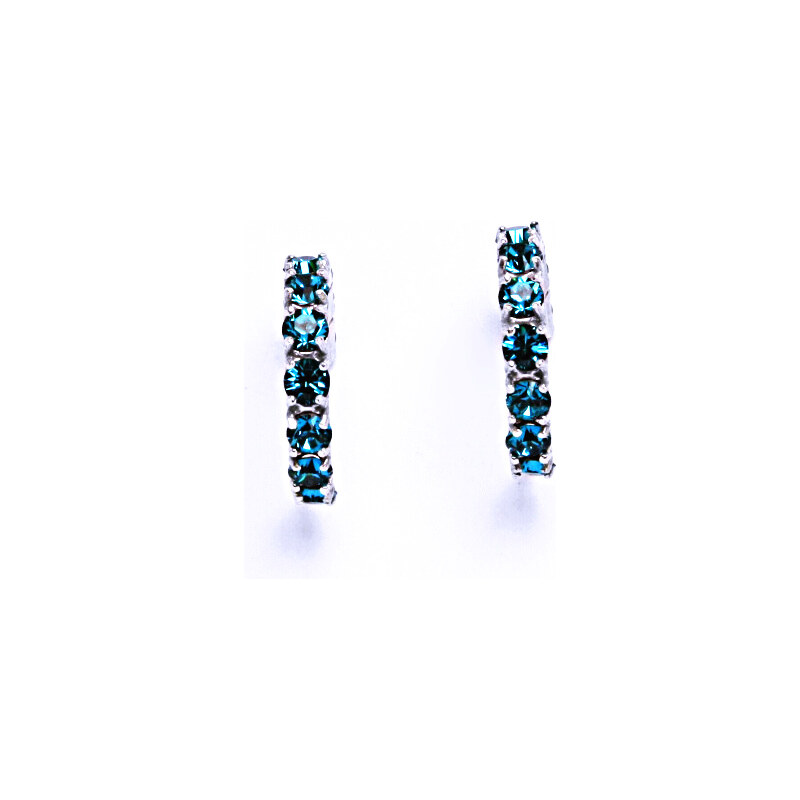 Čištín s.r.o. Náušnice stříbrné s krystaly Swarovski Blue Zirkon