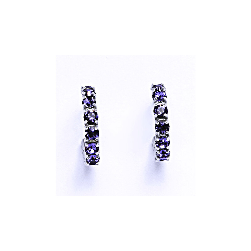 Náušnice stříbrné s krystaly Swarovski Tanzanit , šperk, 15946049