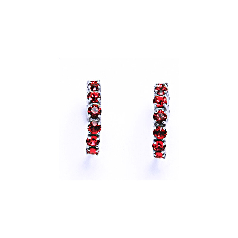 Náušnice stříbrné s krystaly Swarovski Indian Pink, 15946050