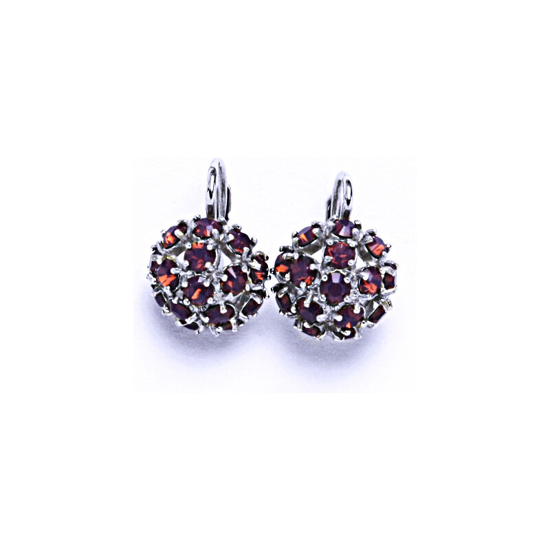 Náušnice stříbrné půlkoule s krystalem Swarovski 15946051