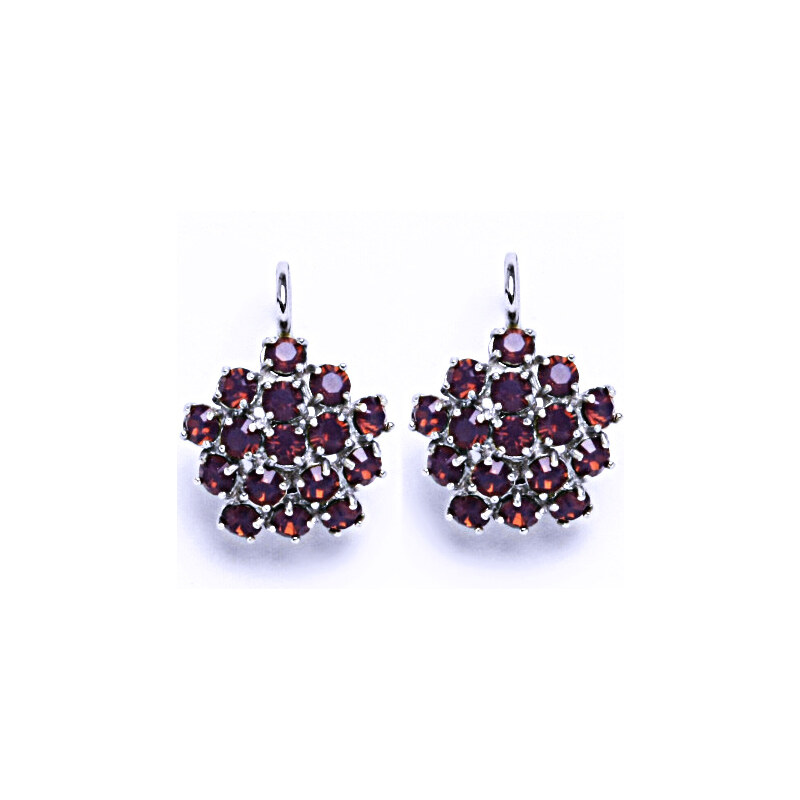 Čištín s.r.o. Náušnice stříbrné s krystaly Swarovski květy