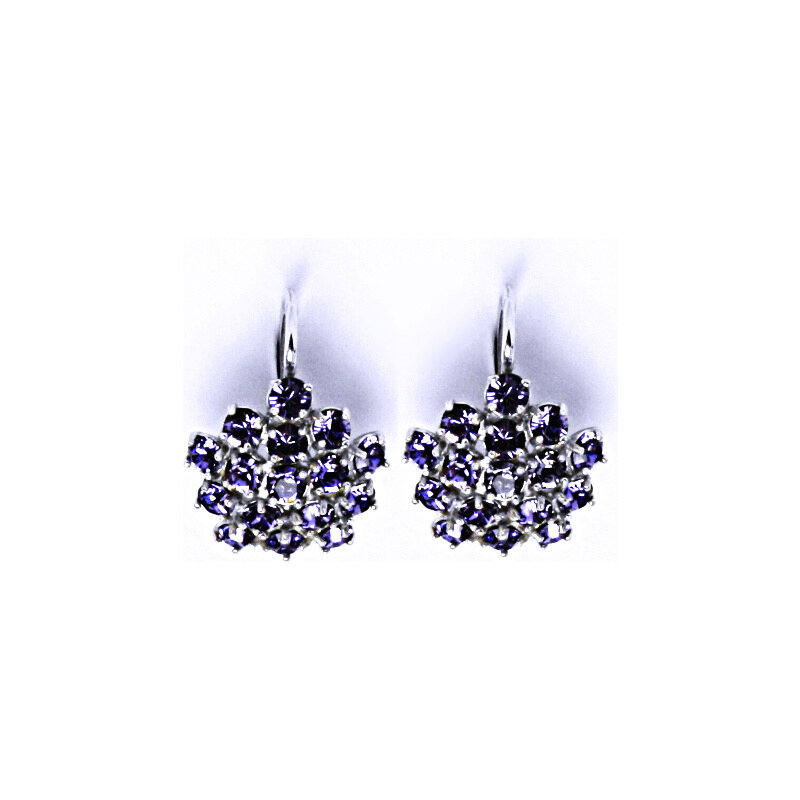 Čištín s.r.o. Náušnice stříbrné s krystaly Swarovski květy