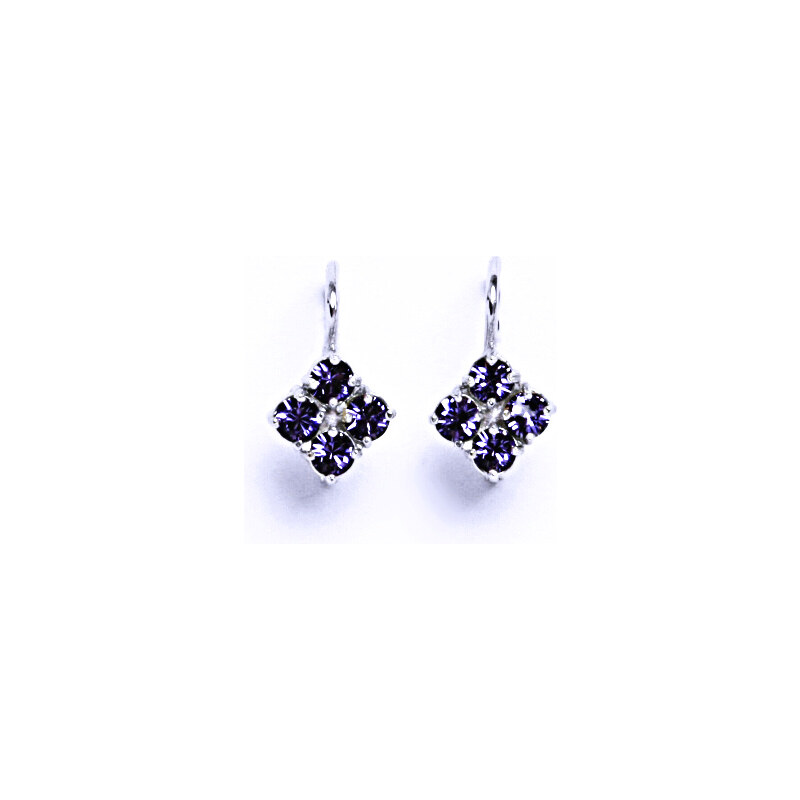 Čištín s.r.o. Náušnice stříbrné s krystaly Swarovski Tanzanit,