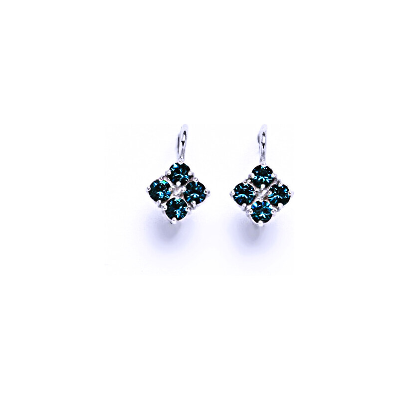 Čištín s.r.o. Náušnice stříbrné s krystaly Swarovski Blue Zirkon