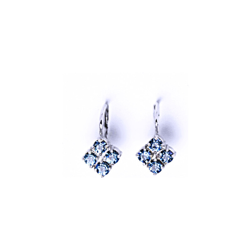 Čištín s.r.o. Náušnice stříbrné s krystaly Swarovski Akvamarin,