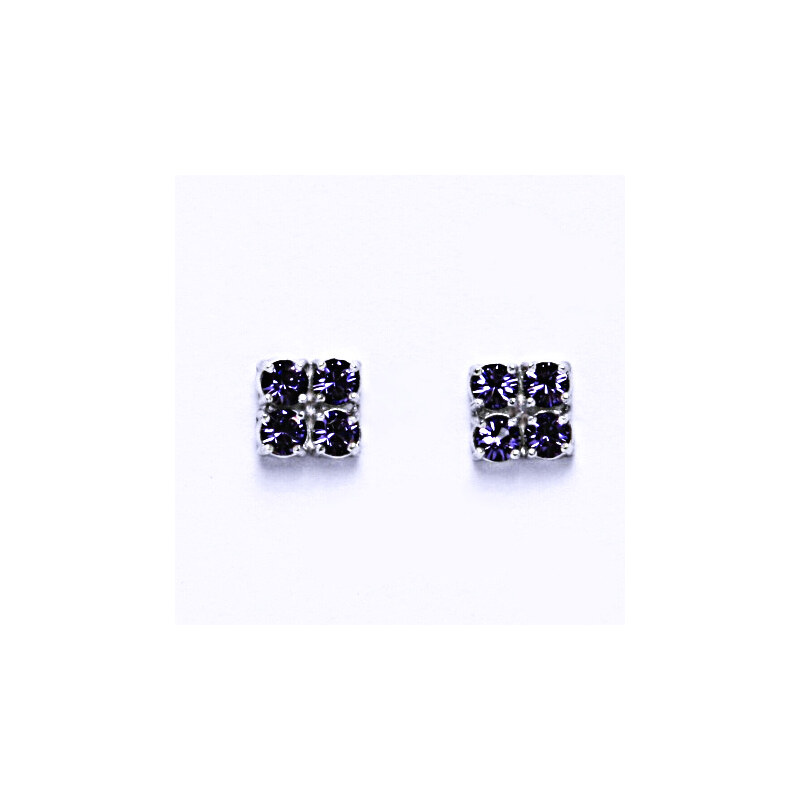 Čištín s.r.o. Náušnice stříbrné s krystaly Swarovski Tanzanit,