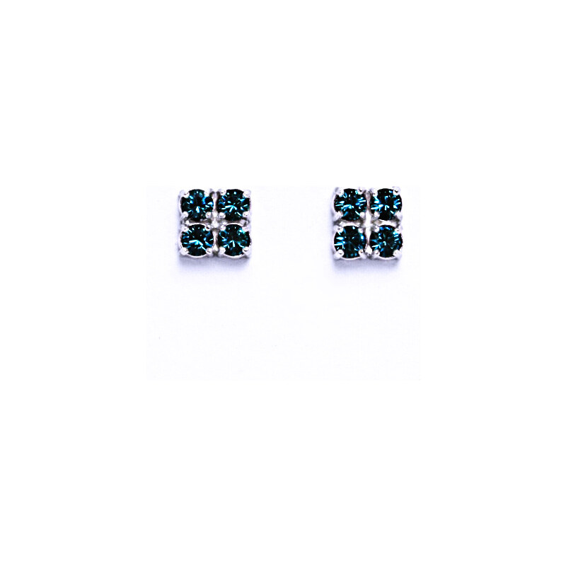 Čištín s.r.o. Náušnice stříbrné s krystaly Swarovski Blue Zirkon